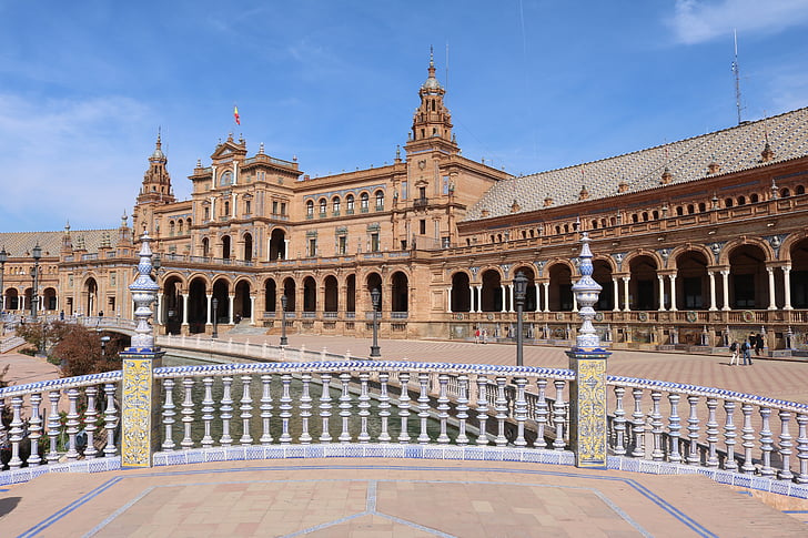 Sewilla, Plaza de españa, atrakcje turystyczne, Architektura, Historycznie, Andaluzja, Hiszpania