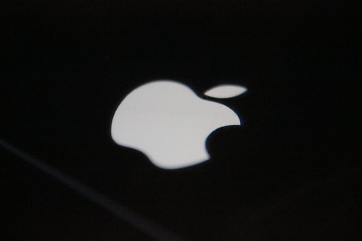 Jablko, černá, černá bílá, iPhone, logo, telefon, technologie