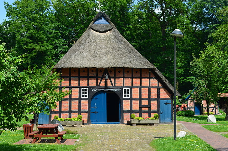 heimathaus, forsthaus, truss, thatched roof, architecture, history, old
