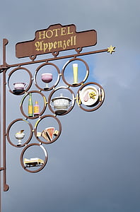 ρινική ασπίδα, Wirtshaus boom, διαφήμιση, διαφήμιση πινακίδα, Hauswand, εστιατόριο, τέχνη