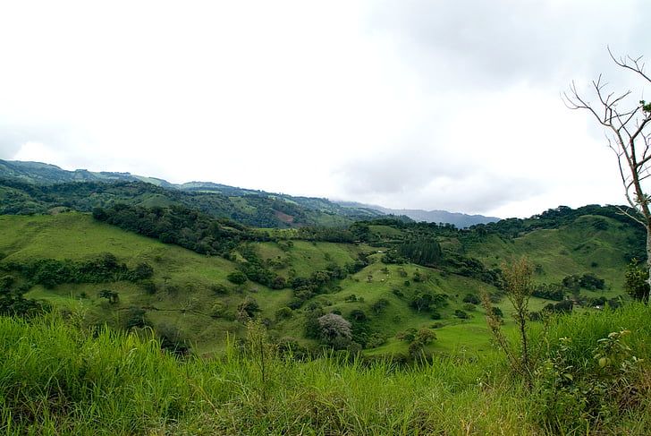 Costa Rica, maastik, loodus, väljaspool, taevas, pilved, mäed