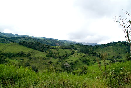 Kostaryka, krajobraz, Natura, poza, niebo, chmury, góry