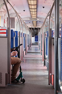 train, s bahn, compartment, passenger compartment, deep, boy, mobile