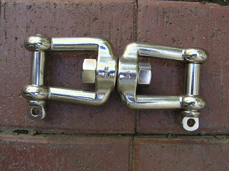 jaw swivel, marine swivel, stainless steal, attached, tool, hardware, equipment