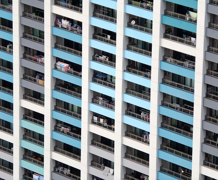 architecture, flats, pattern, balconies