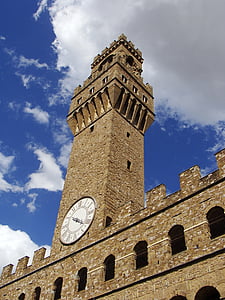 a Palazzo vecchio, Firenze, Olaszország, épület, ív, reneszánsz, híres