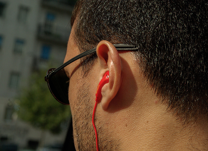 headphones, ear, music, sounds