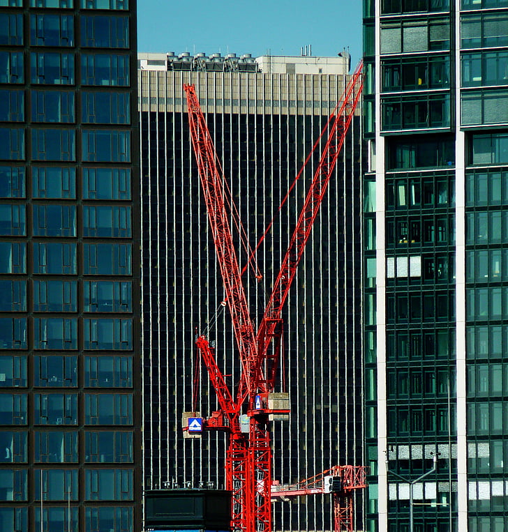 Frankfurt, baukran, Crane, bygga, skyskrapa, tranor, byggnadsarbeten