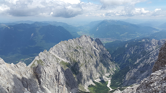 helvede valley, Ridge, Rock ridge, Zugspitze massif, bjerge, Alpine, Vejret sten