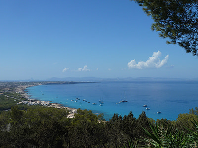 Formentera, morze, niebieski, Plaża, wody, krajobraz, Natura