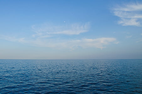 φωτογραφία, στη θάλασσα, μπλε, ουρανός, νερό, Ωκεανός, ορίζοντα
