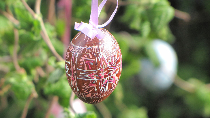 Paskah, telur, dicat telur, Telur Paskah, dekorasi pohon, warna-warni, Deco