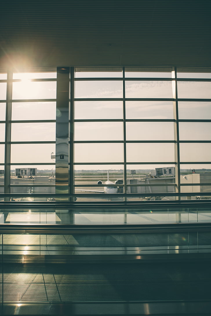 Foto, Aeroporto, terminale, Windows, finestra, architettura, immagine mossa