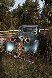 voiture, vieux, abandonner, Vintage, antique, voitures anciennes, vieille voiture