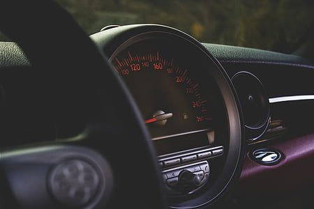 close, photo, black, speedometer, car, auto, vehicle