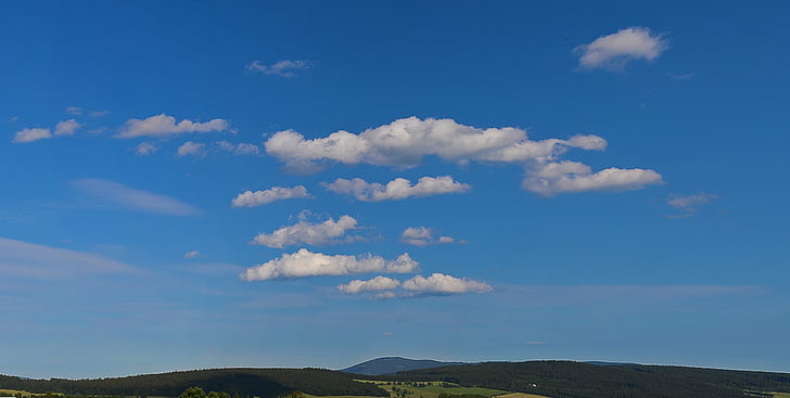 Panorama, himmelen, skyer, Vis, blå himmel, natur
