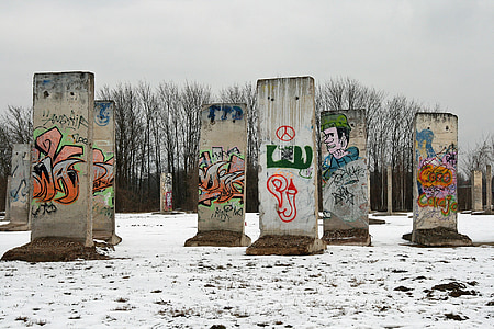 ściana, Berlin, śnieg