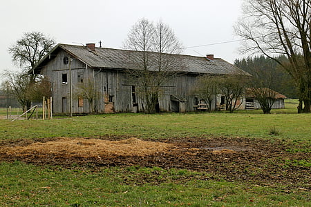 barn, farm, farmhouse, building, ruin, wooden construction, old