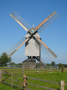 Windmühle, Mühle, Detmold, Denkmal, Flügel, Wind, Blau