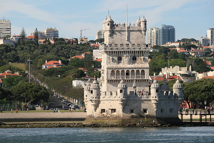 Belem tower, Lissabon, Portugal, berömda place, arkitektur, stadsbild