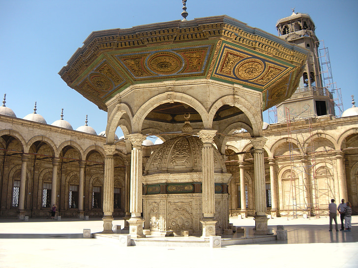 mečetė, viduje vidiniame kieme, Didžioji mečetė, Grande mosqe Mohammed ali, Cairo, Egiptas