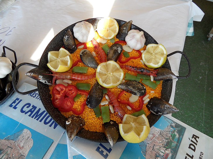 paella, Spanje, voedsel, rijst, kleuren