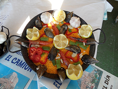 paella, Espagne, alimentaire, riz, couleurs