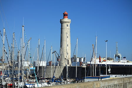 lighthouse, sète, sea, port, landscape, south, summer