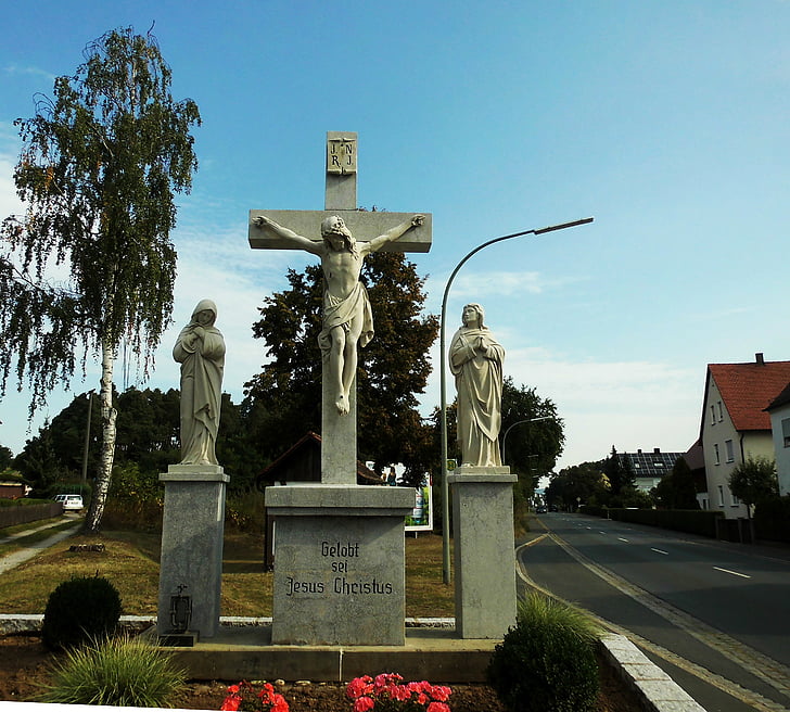 Hausen, Bavarija, Kryžiaus, Jėzus, simbolis, Krikščionybė, tikėjimas