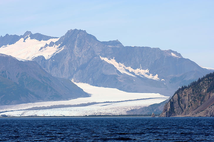 Alasca, geleira, Glacier bay, paisagem, montanha, gelo de geleira, montanhas