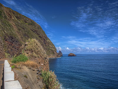 Madeira, besos, mar, roca, Océano, costa rocosa, agua