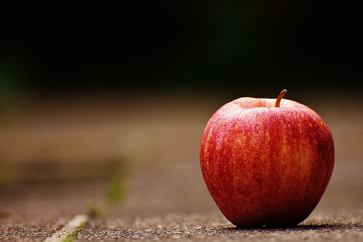 Apple, vermelho, delicioso, frutas, maduras, maçã vermelha, Frisch