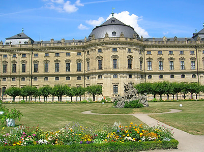 Würzburg, residência, Castelo, jardim, francos suíços, jardim de residência