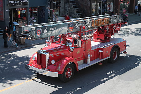 history, firefighter, truck, older vehicles, rescuer, time, fire truck