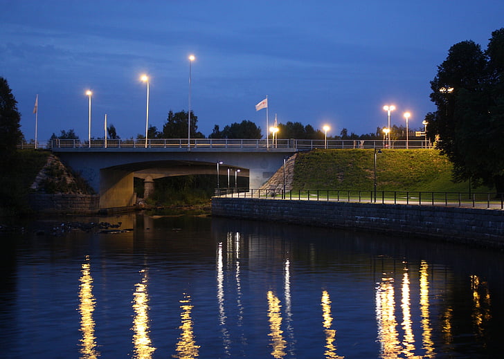 Oulu, Finsko, město, města, městský, Most, řeka