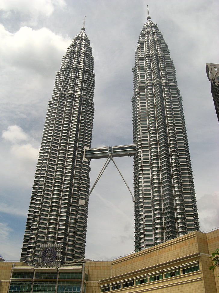 bygning, Petronas Twin tower, pteronas, Malaysia, skyskraber