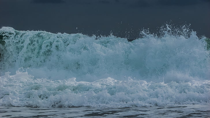val, vode, zid, more, tekućina, priroda, pjena