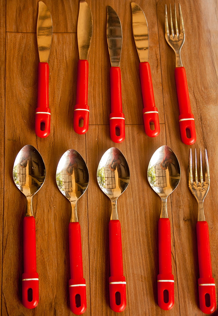 spoon, fork, knife, dishes, silverware, restaurant, dinner