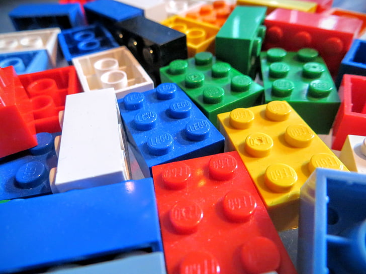 Lego, Mitmevärviline, tellised, mäng, Laste, hoone