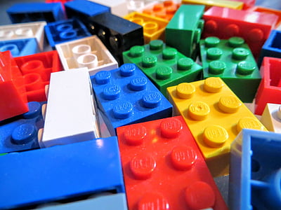 Lego, viacfarebný, tehly, hra, deti, budova