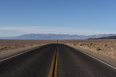 desert, straight highway, landscape, scenic, nature, mountain, asphalt