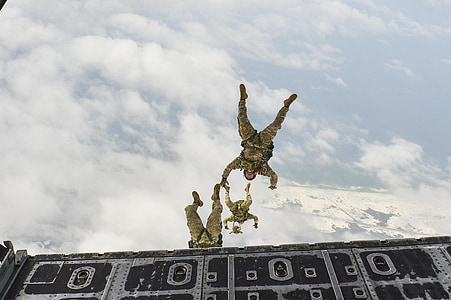 skydiving, jump, high altitude, halo, falling, parachuting, military
