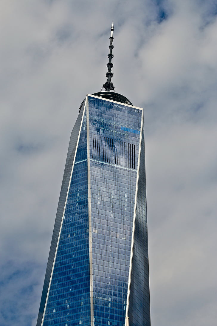 new york, Domkyrkotornet, skyskrapa, molnet, staden, USA, glasbyggnad
