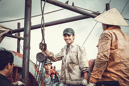 tenaga kerja, perbaikan, laut, senyum, kapal tanker, Tim, Vietnam