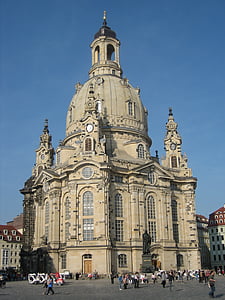 Дрезден, Фрауенкирхе, фотография, Църква, архитектура, катедрала, Европа
