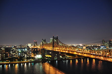 Bro, Amerika Serikat, New york, NYC, Kota, cahaya, Jembatan