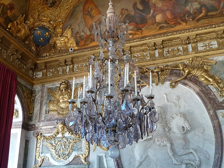 Versalles, Candelabro, araña de luces, Castillo, Lámpara de techo, diseño de interiores, lámpara chandelier de cristal