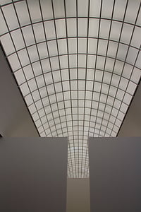 tetto, tetto in vetro, Museo, Aufblick, cielo, costruzione