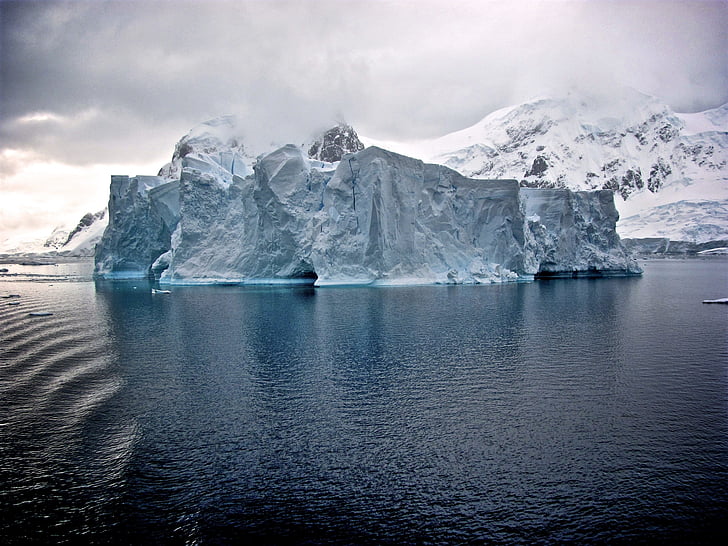 fred, gel, iceberg, muntanya, oceà, Mar, l'aigua