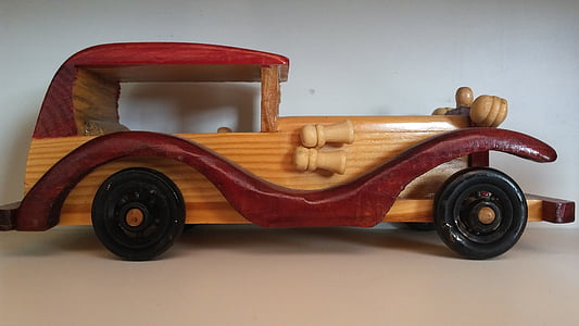toys, rent a car, wooden car, childhood